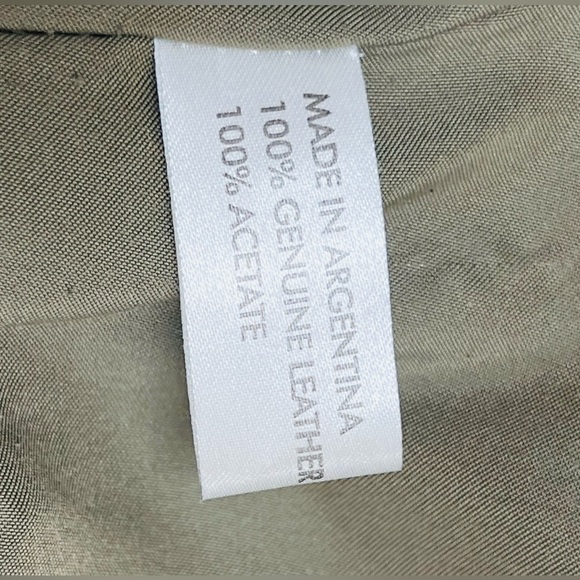 VINTAGE CHARLOTTE SOLNICKI LEATHER  COAT W/ Knit Elbow Patches And Pocket  XS - Picture 14 of 16